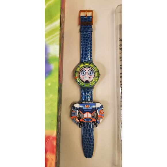 Swatch watch STRIPP SDN120PACK 1996 Worldwide packagings with leather Strap NEW - Picture 6 of 15